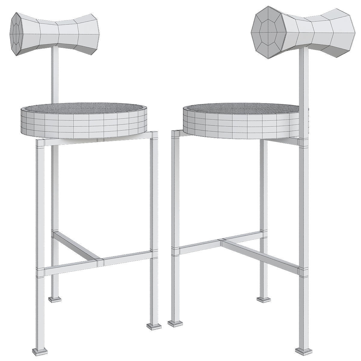 BAR - STOOL collection 3d model Low-poly 3D model_8