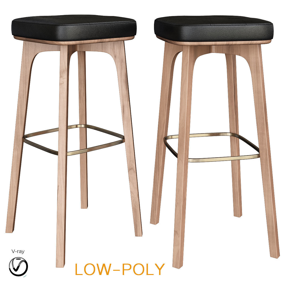 BAR - STOOL collection 3d model Low-poly 3D model_3