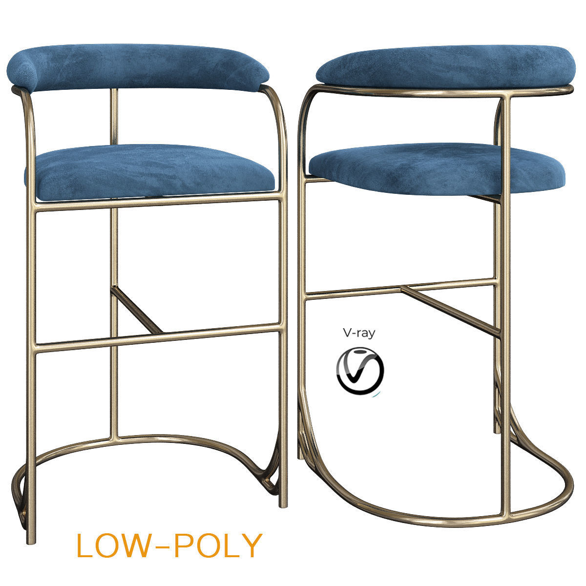 BAR - STOOL collection 3d model Low-poly 3D model_19