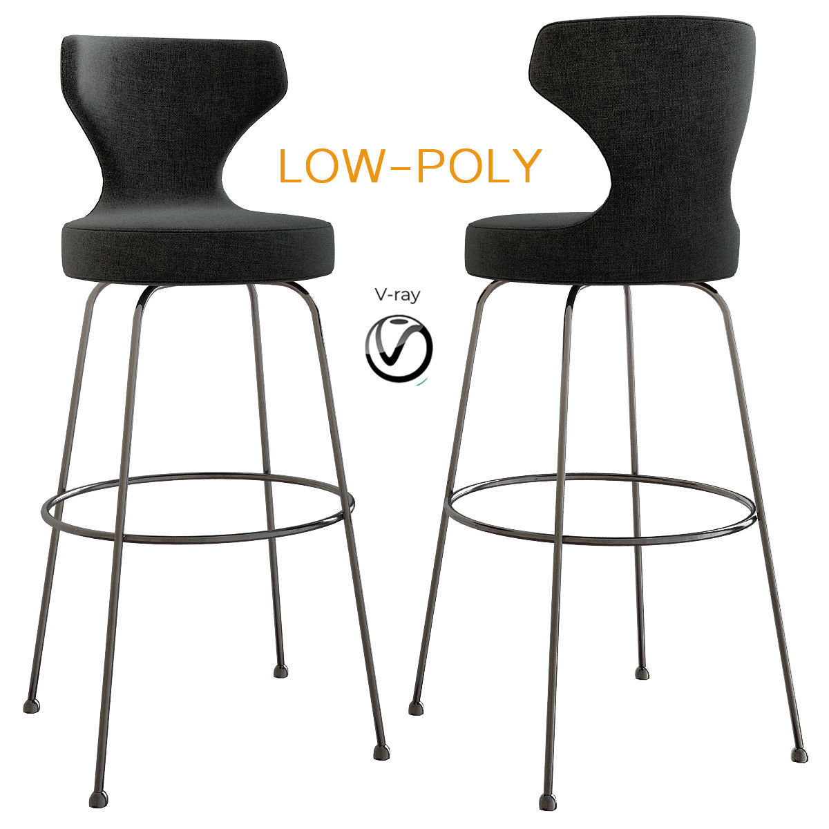 BAR - STOOL collection 3d model Low-poly 3D model_1