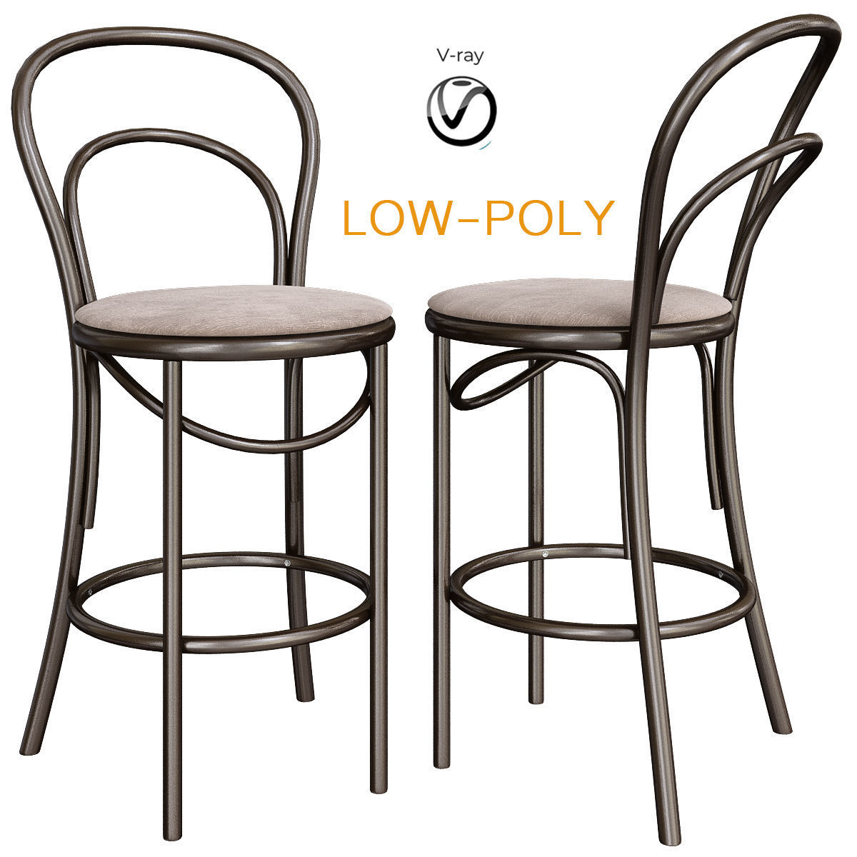 BAR - STOOL collection 3d model Low-poly 3D model_11