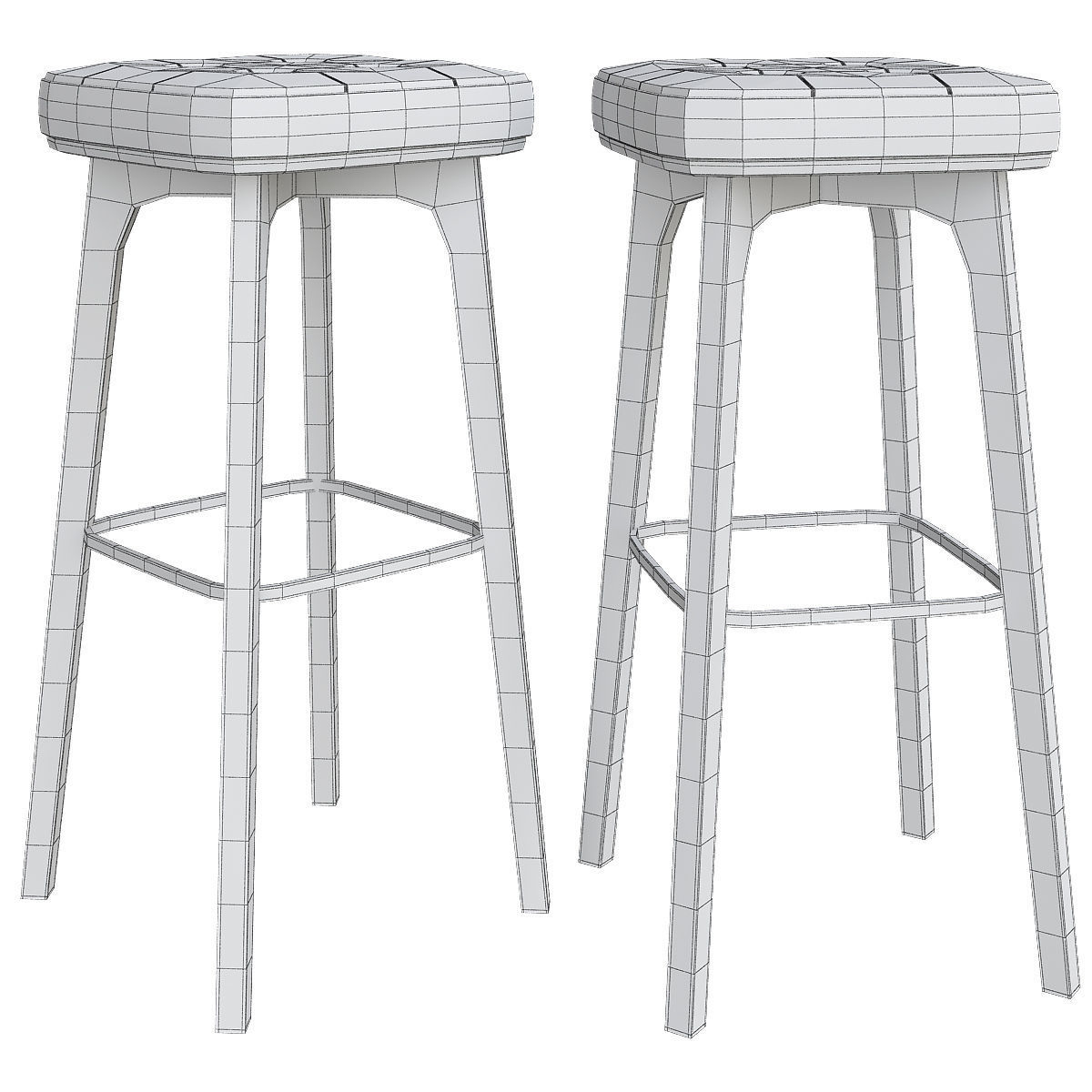 BAR - STOOL collection 3d model Low-poly 3D model_4
