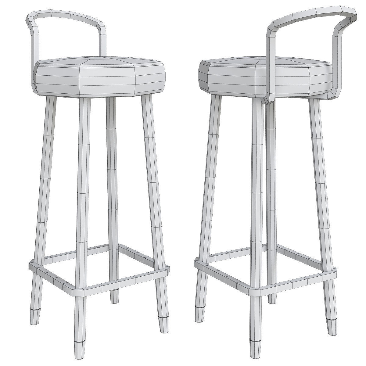 BAR - STOOL collection 3d model Low-poly 3D model_6
