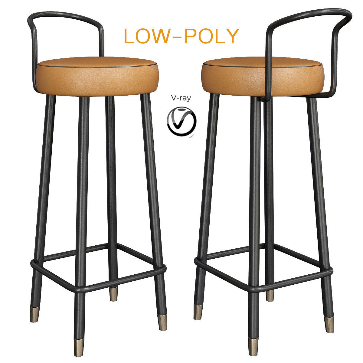 BAR - STOOL collection 3d model Low-poly 3D model_5