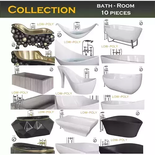 bath - Room collection 3d model Low-poly 3D model