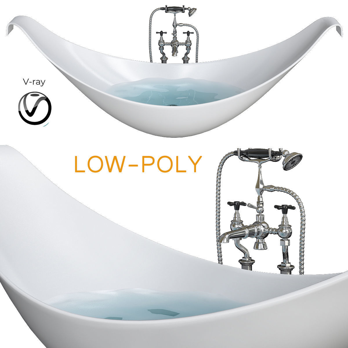 bath - Room collection 3d model Low-poly 3D model_2