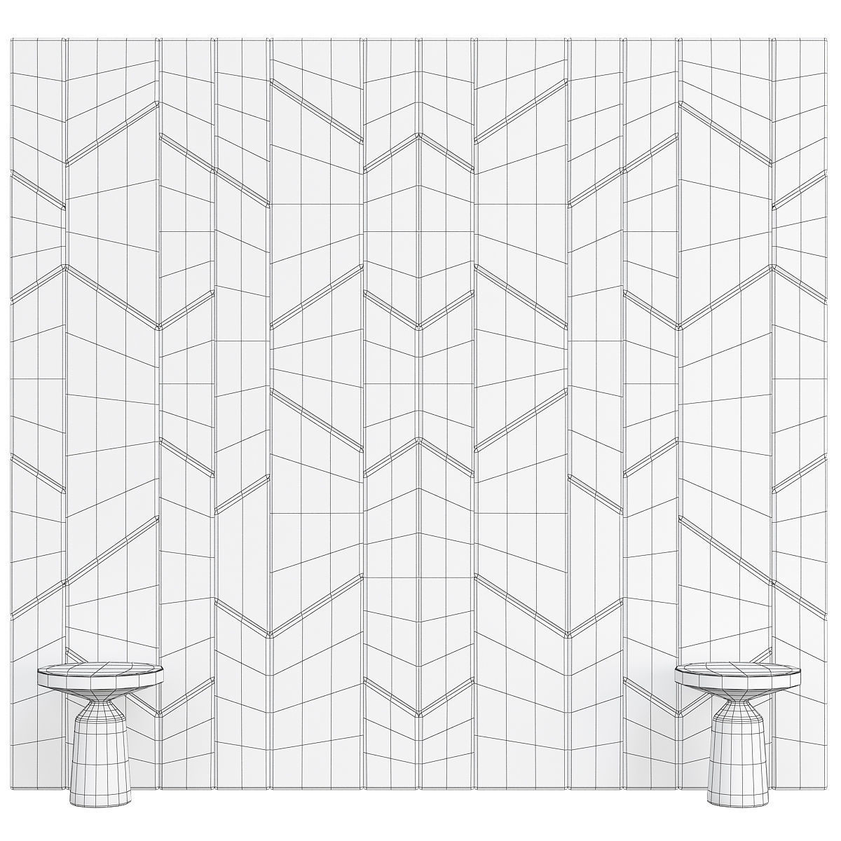 HEADBOARD collection 3d model low - poly wall panel Low-poly 3D model_1