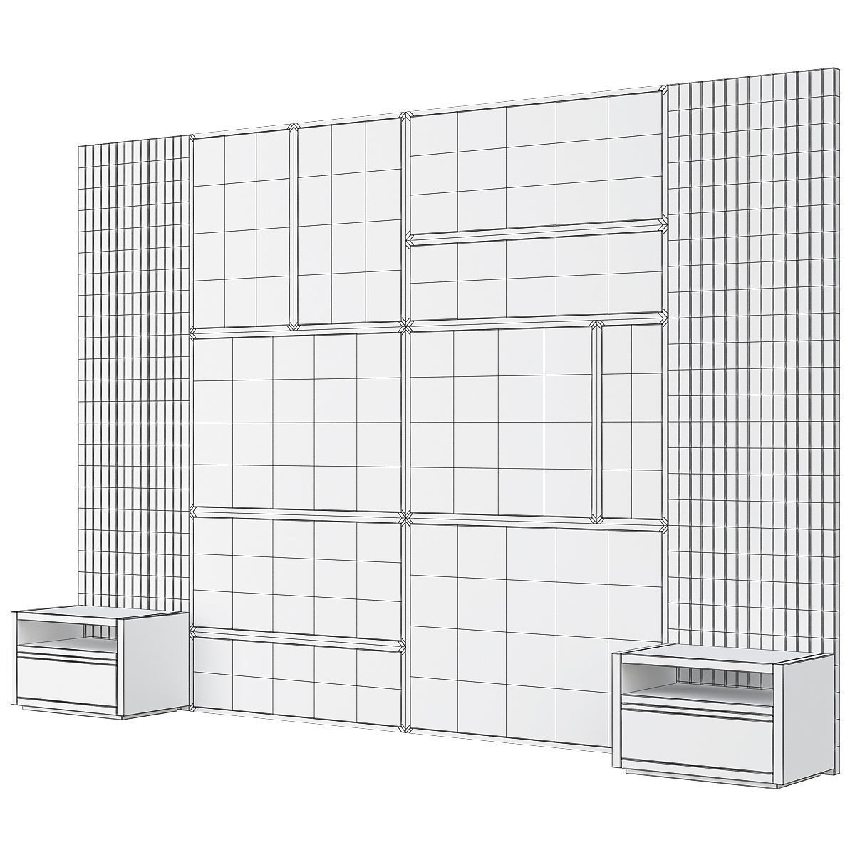 HEADBOARD collection 3d model low - poly wall panel Low-poly 3D model_4