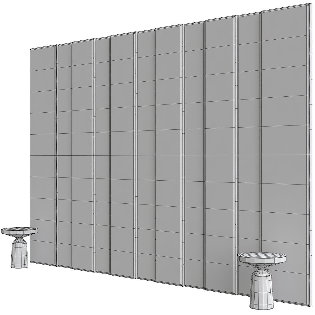 HEADBOARD collection 3d model low - poly wall panel Low-poly 3D model_11