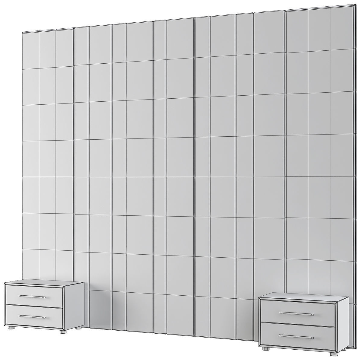 HEADBOARD collection 3d model low - poly wall panel Low-poly 3D model_20