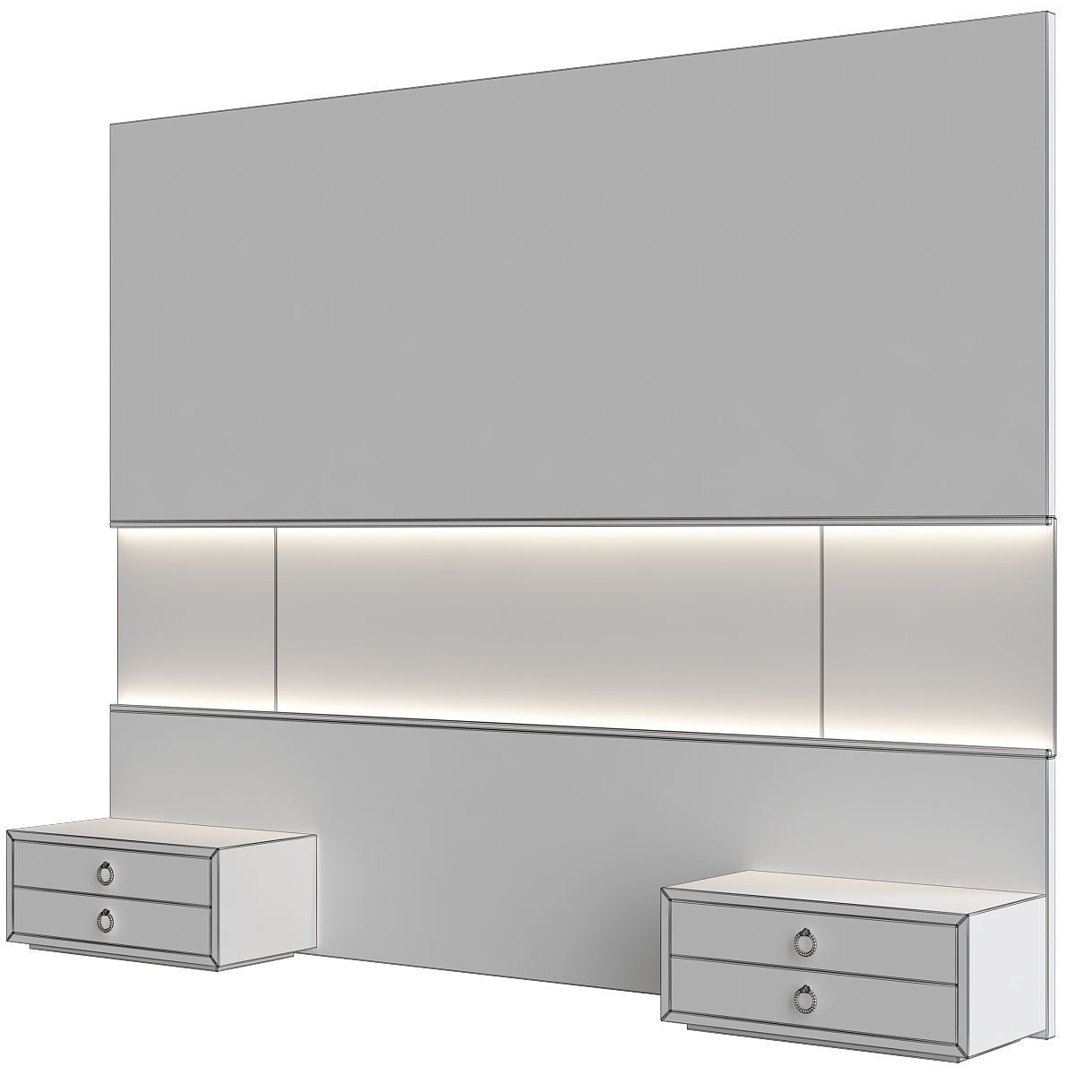 HEADBOARD collection 3d model low - poly wall panel Low-poly 3D model_5