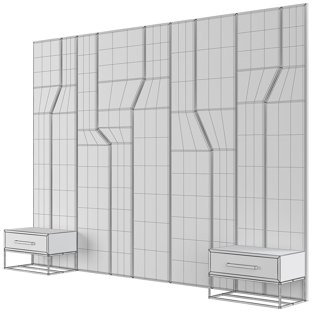 HEADBOARD collection 3d model low - poly wall panel Low-poly 3D model_9