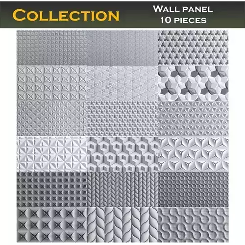 Wall panel collection 3d model Low-poly 3D model