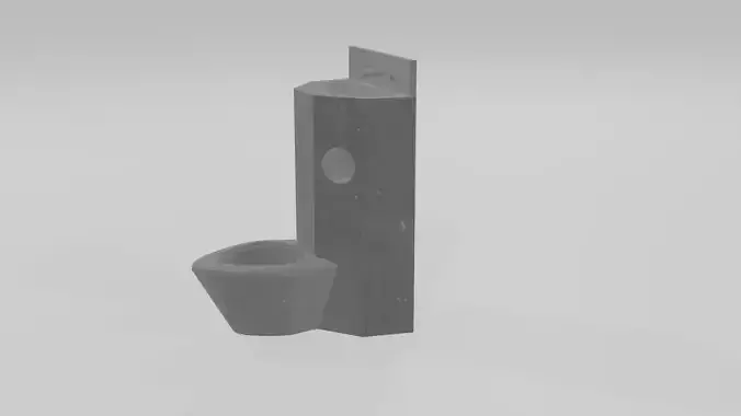 prison toilet sink Low-poly 3D model