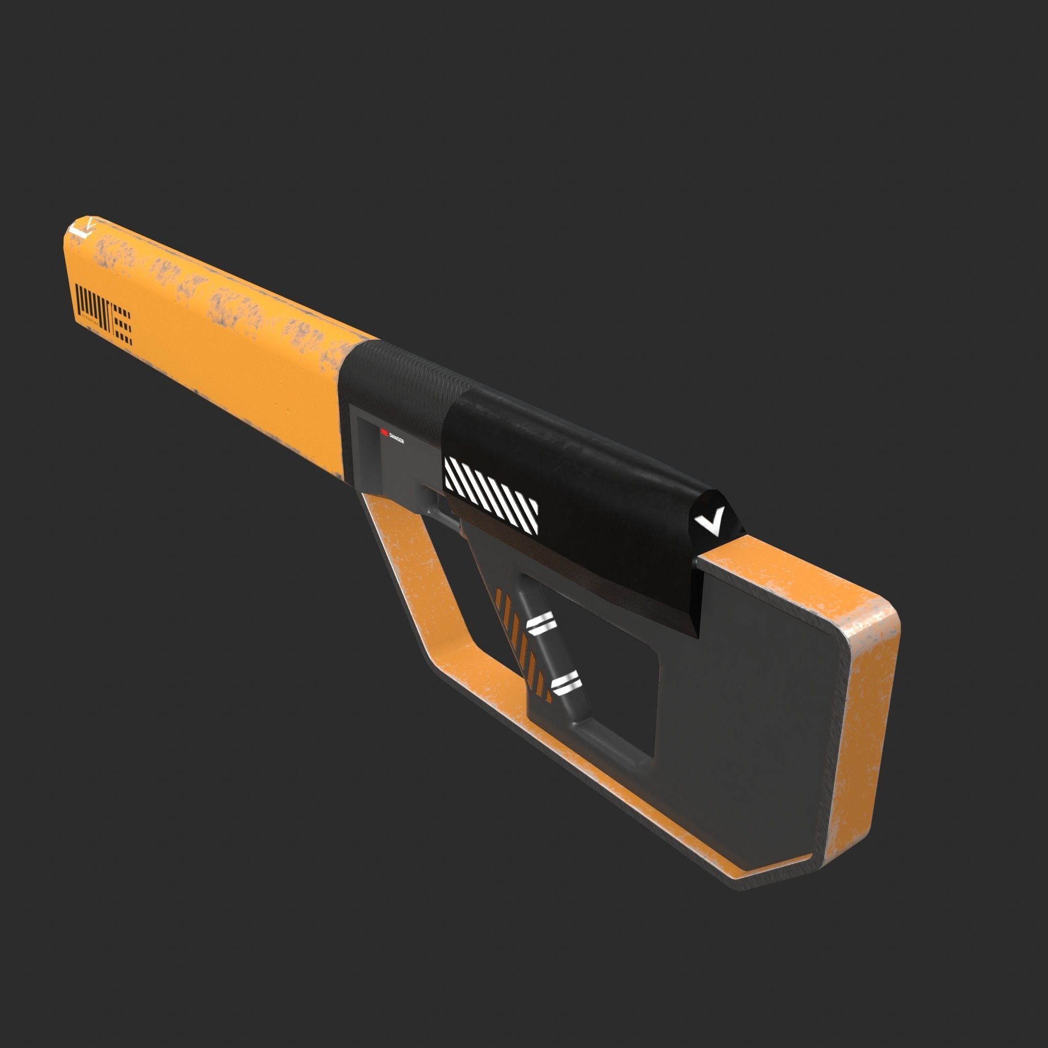 SCI-FI HYPERPUNK RIFLE Low-poly 3D model_4
