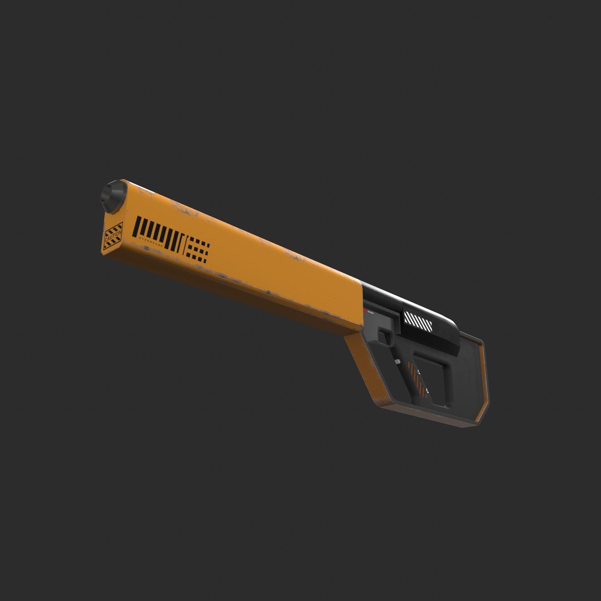 SCI-FI HYPERPUNK RIFLE Low-poly 3D model_19