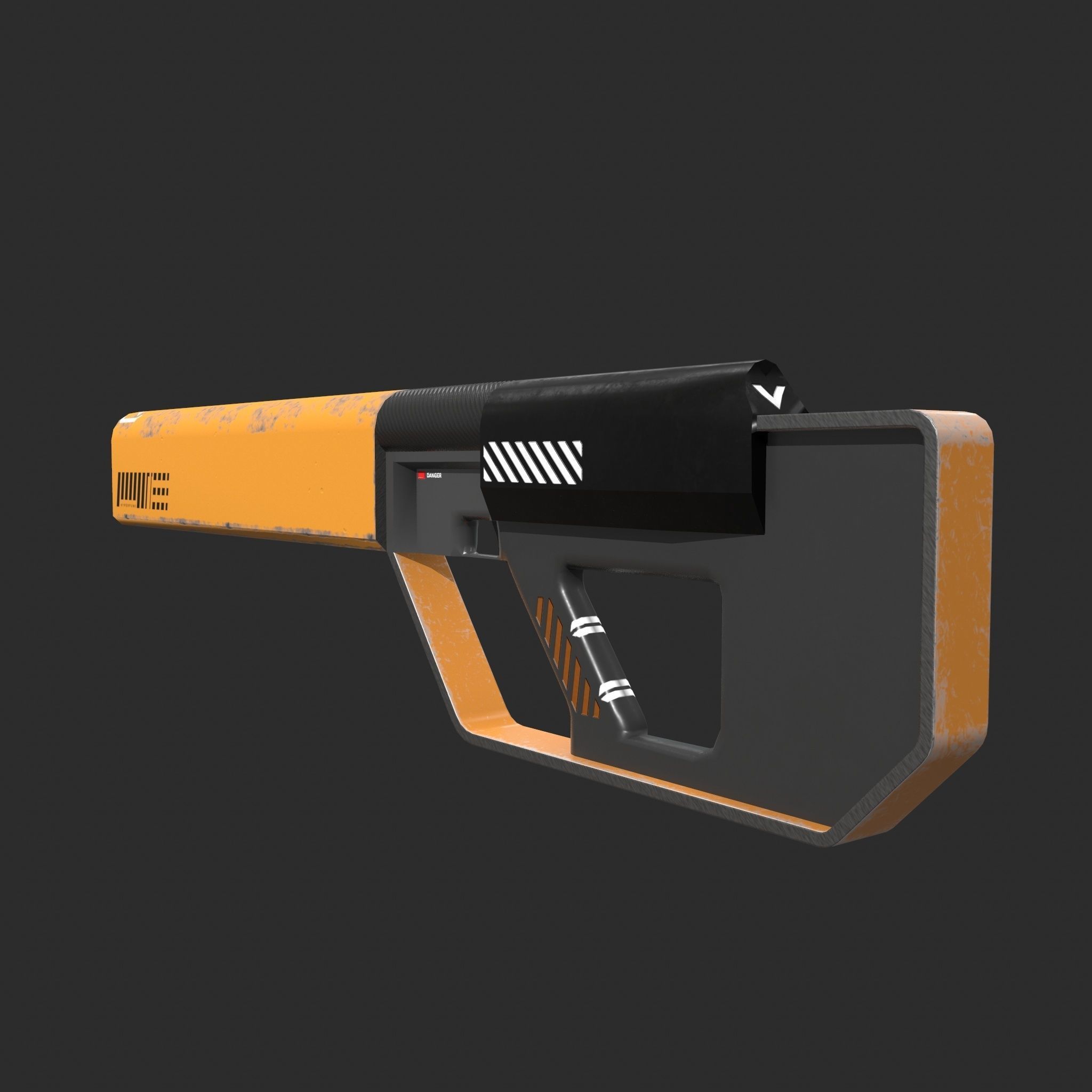 SCI-FI HYPERPUNK RIFLE Low-poly 3D model_3