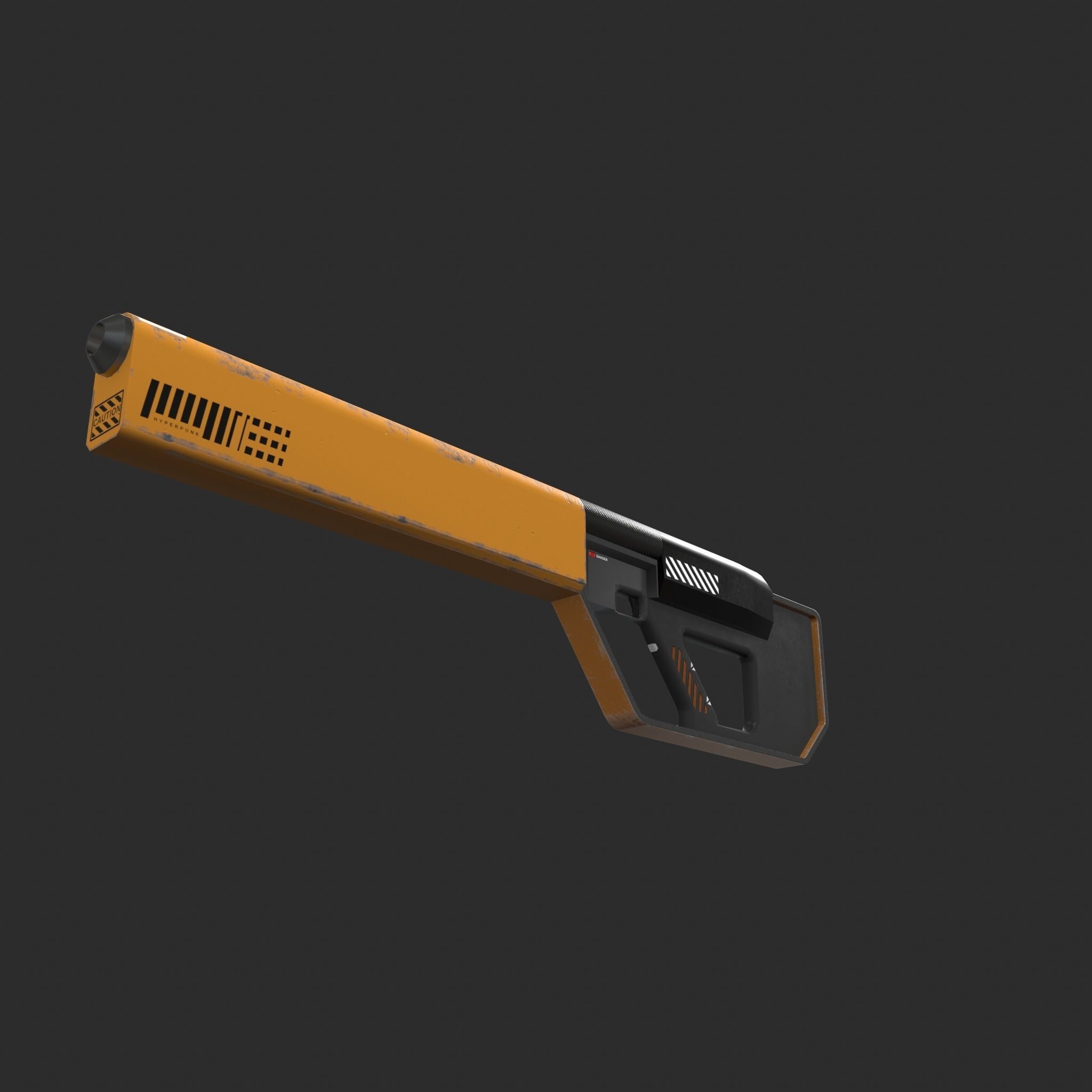 SCI-FI HYPERPUNK RIFLE Low-poly 3D model_18