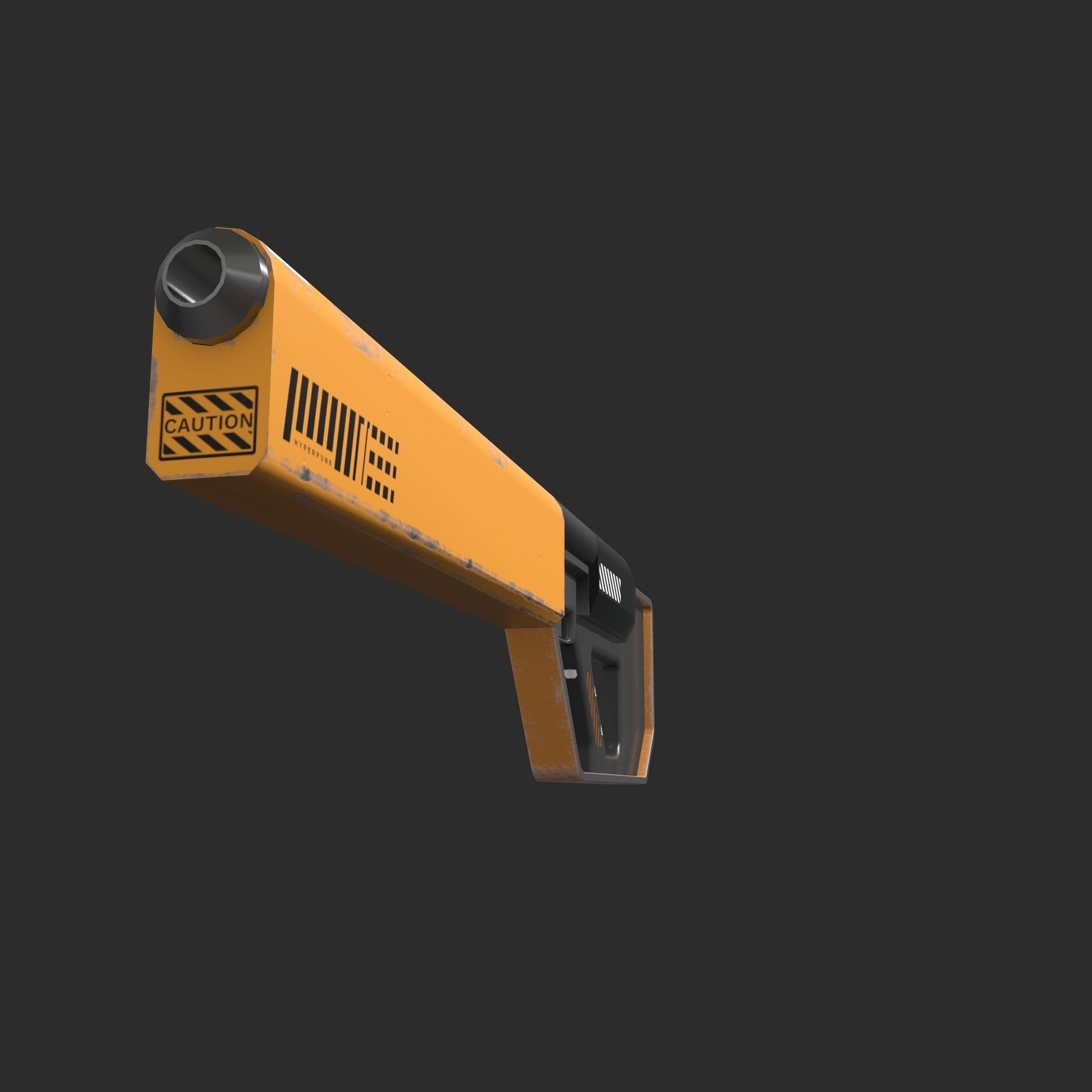 SCI-FI HYPERPUNK RIFLE Low-poly 3D model_8