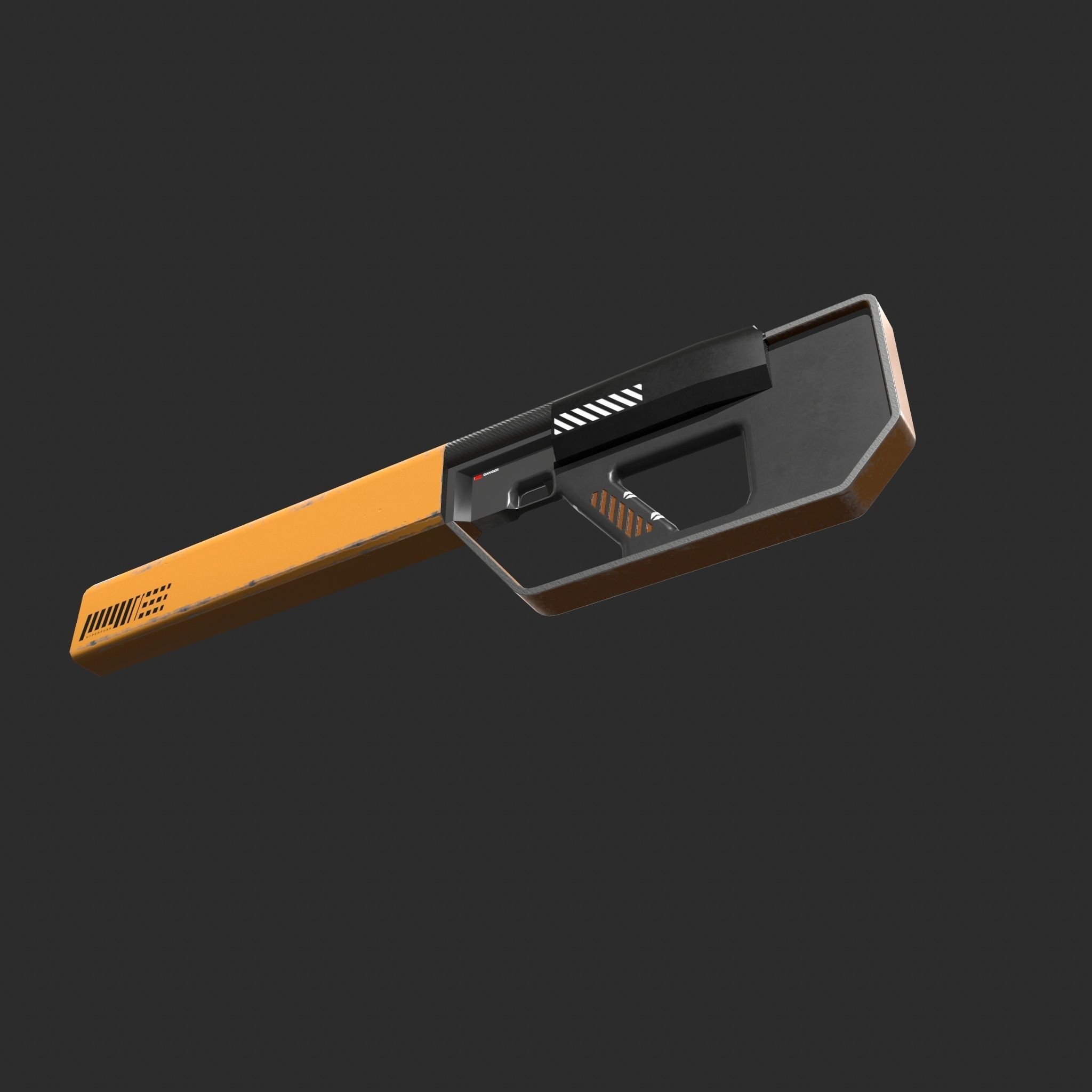 SCI-FI HYPERPUNK RIFLE Low-poly 3D model_5