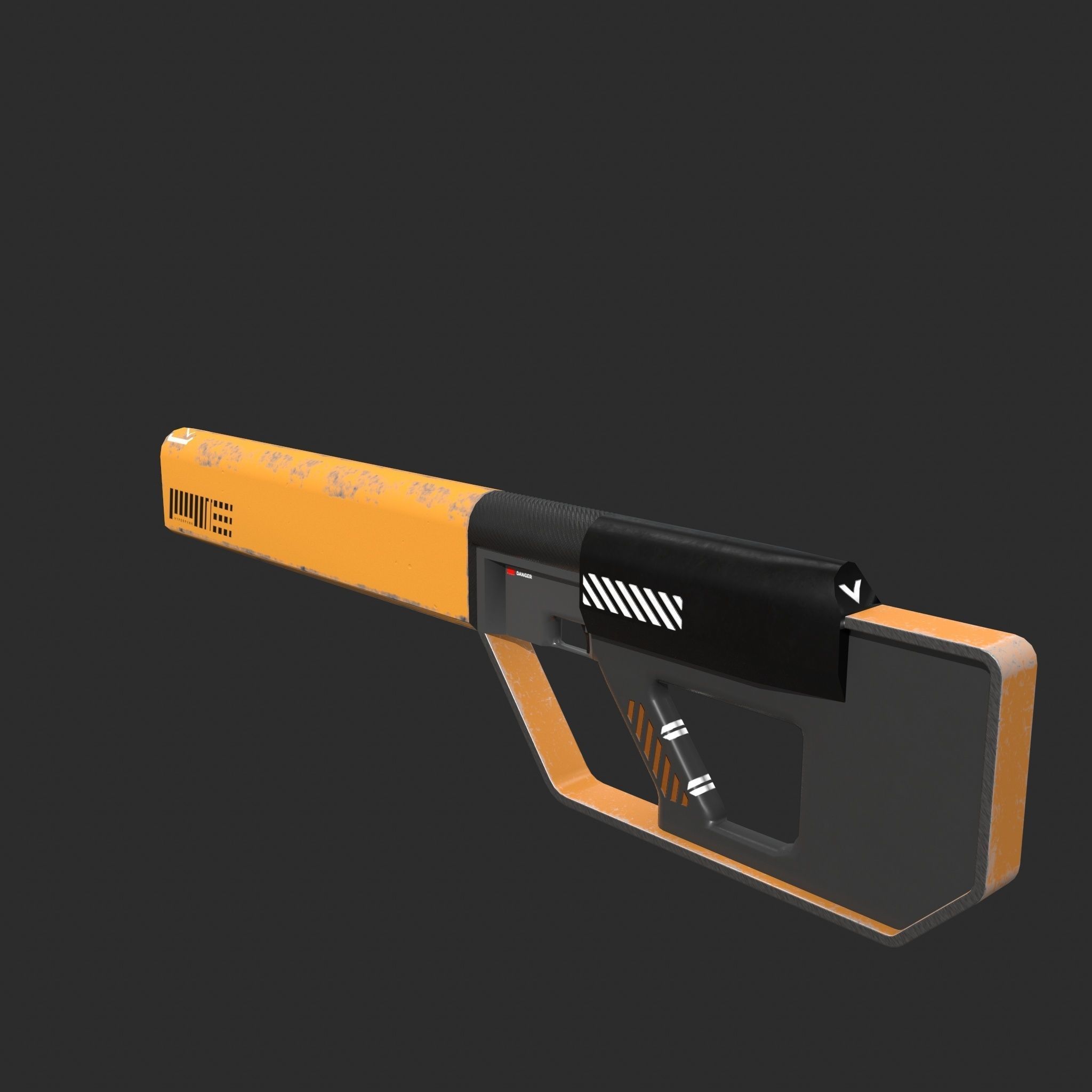 SCI-FI HYPERPUNK RIFLE Low-poly 3D model_7