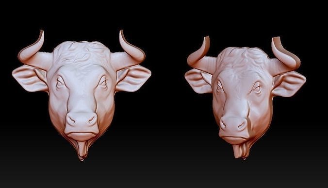 Bull head from bull head ring 3D print model