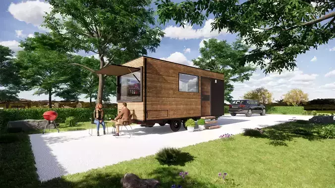 off grid house on wheels mobile home tiny house  vacation house 