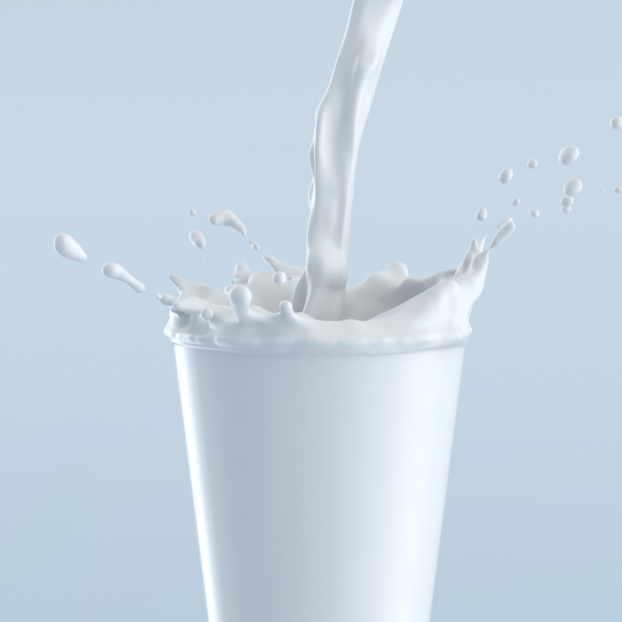 Liquid pouring into glass with splash 3D model_1