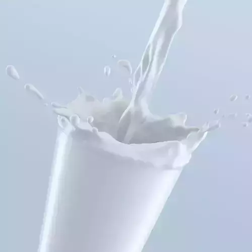 Liquid pouring into glass with splash 3D model