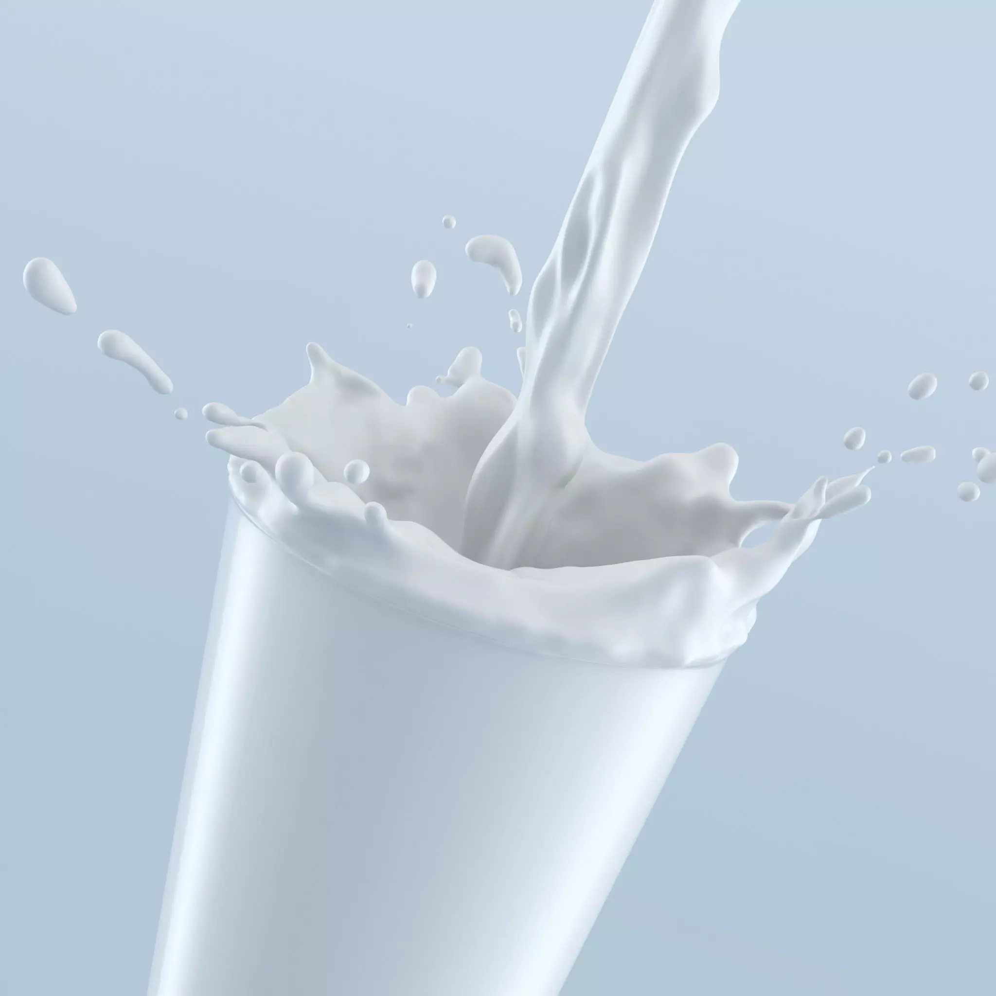 Liquid pouring into glass with splash 3D model_0