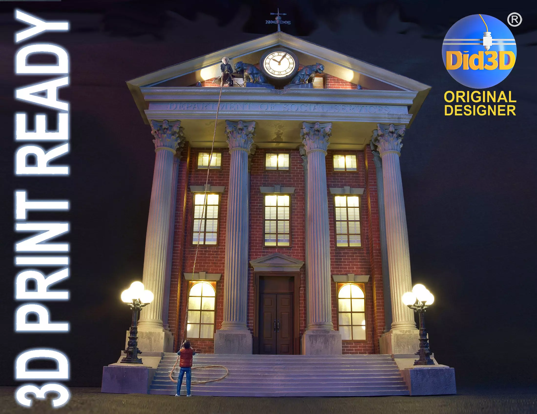 CourtHouse Back to the Future  1-45 Scale  53cm 3D print model_0