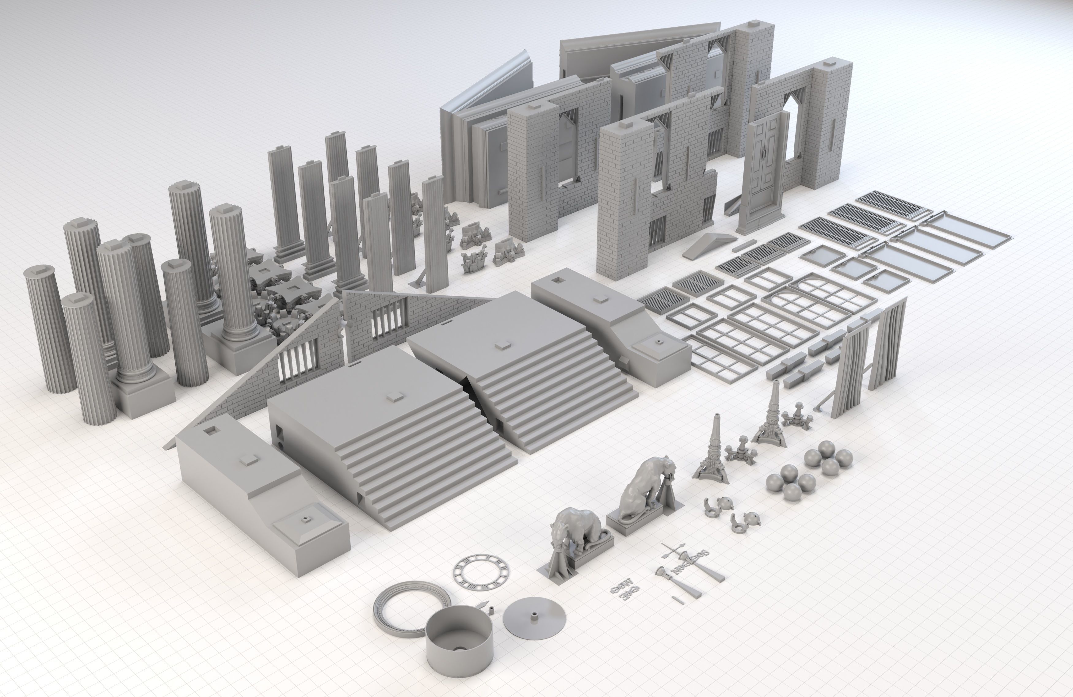 CourtHouse Back to the Future  1-45 Scale  53cm 3D print model_18