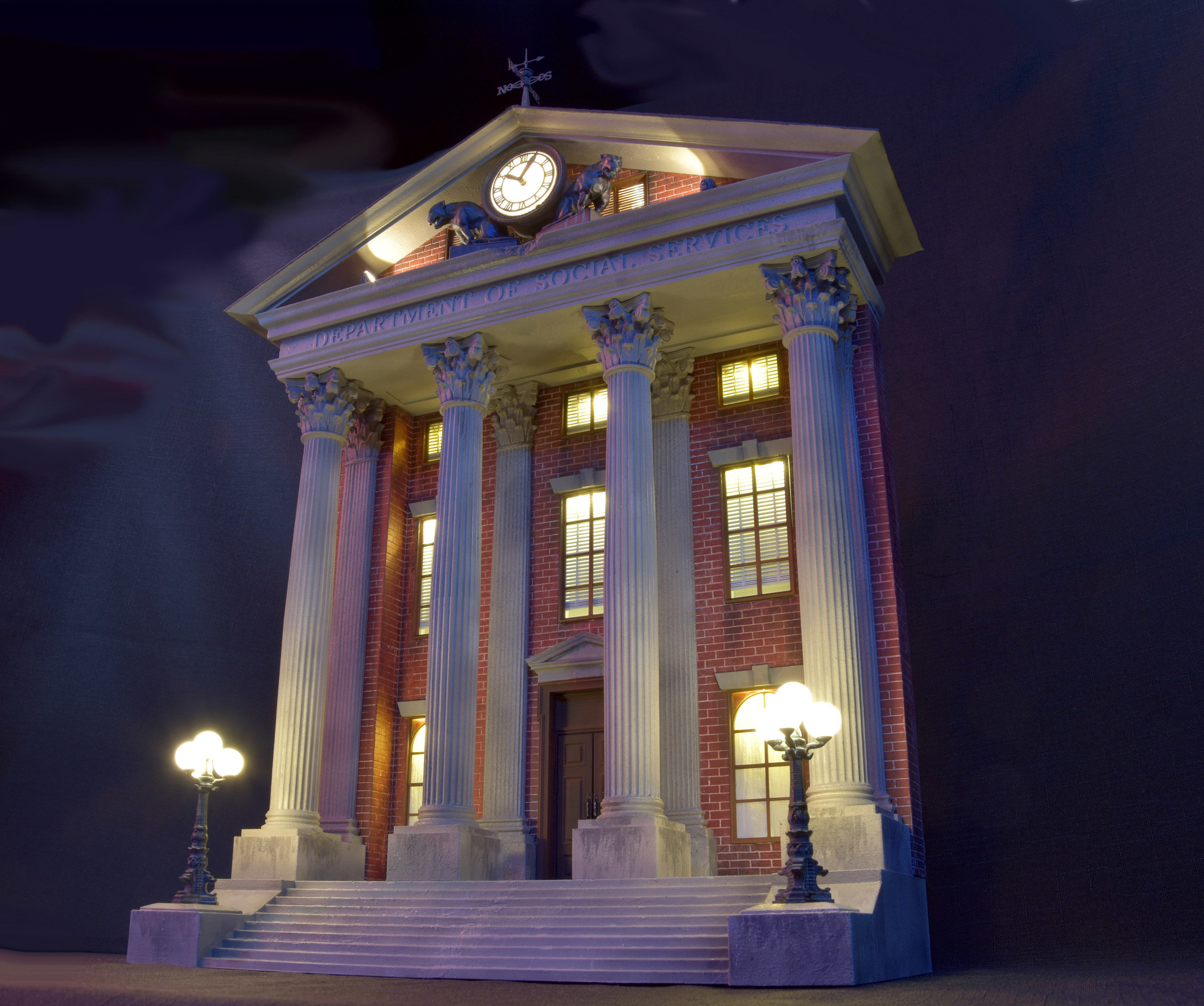 CourtHouse Back to the Future  1-45 Scale  53cm 3D print model_2