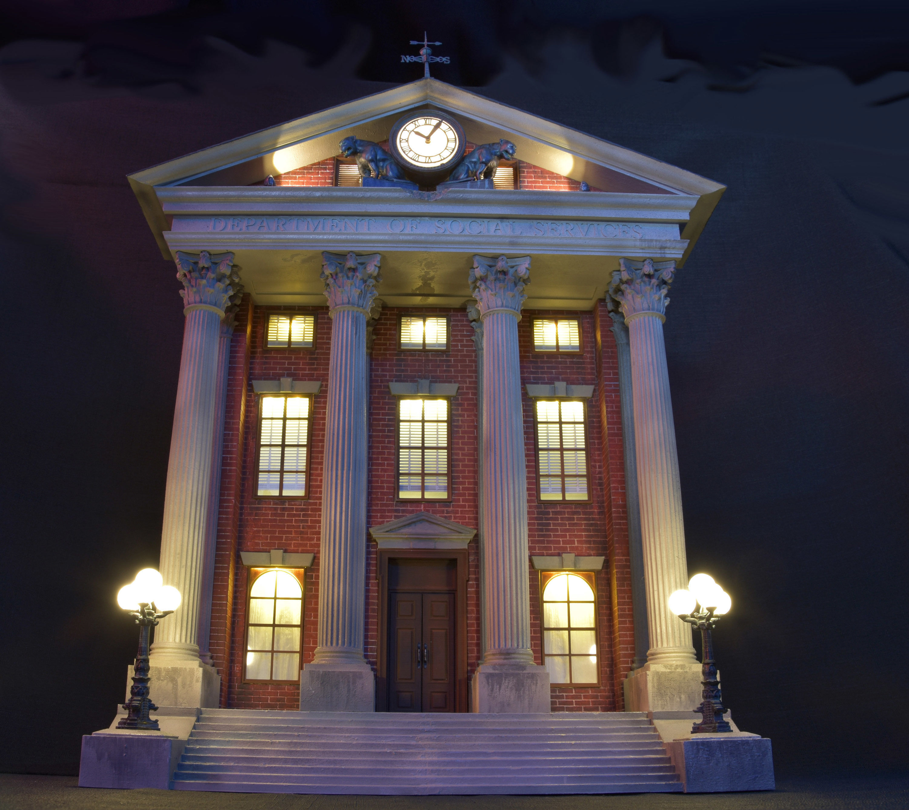 CourtHouse Back to the Future  1-45 Scale  53cm 3D print model_6