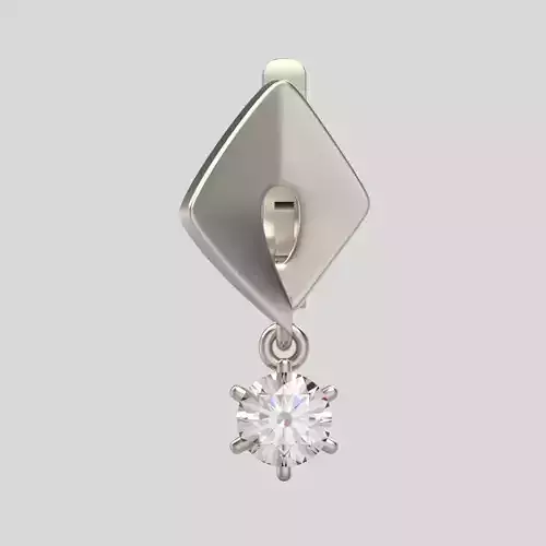 Women Earrings  with gems 3dm stl 3D print model 3D print model