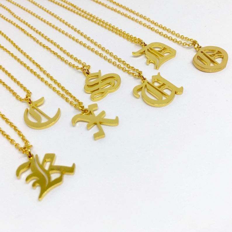 Gothic Alphabets H Pendant 3D print model_8