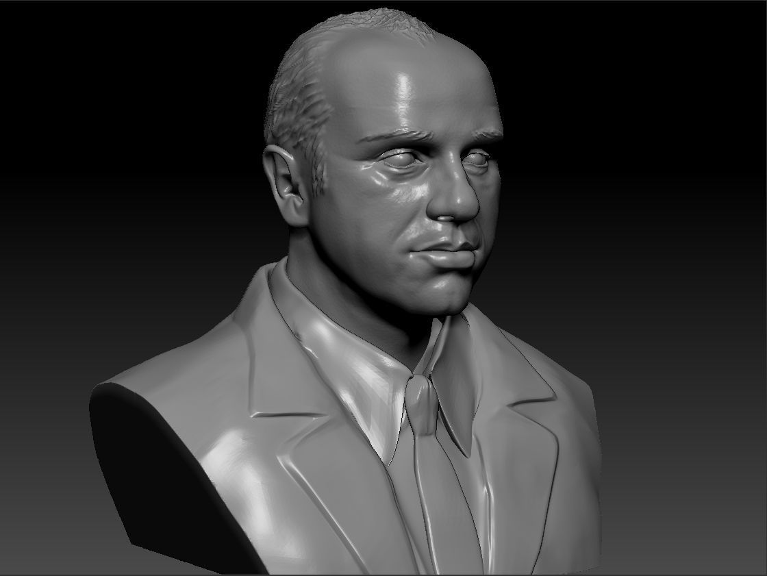 Al Capone the most famous gangster bust 3D print model_8
