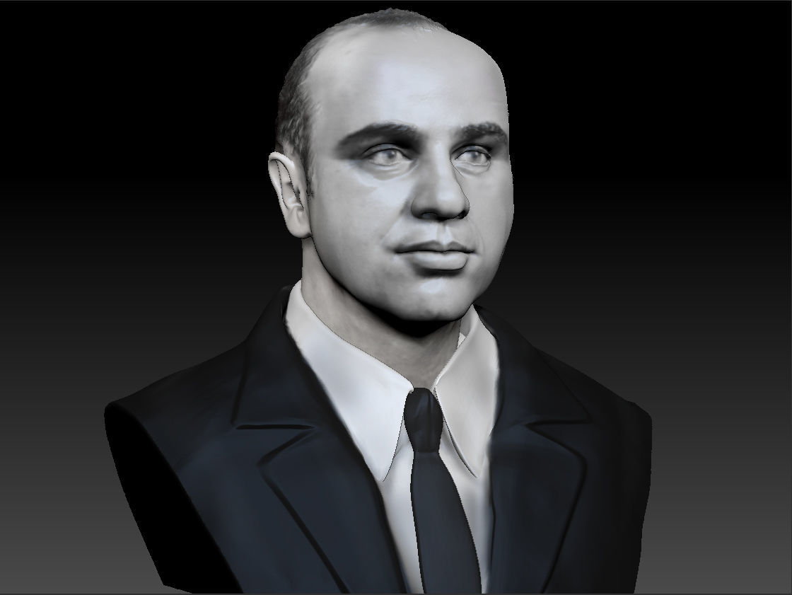 Al Capone the most famous gangster bust 3D print model_20
