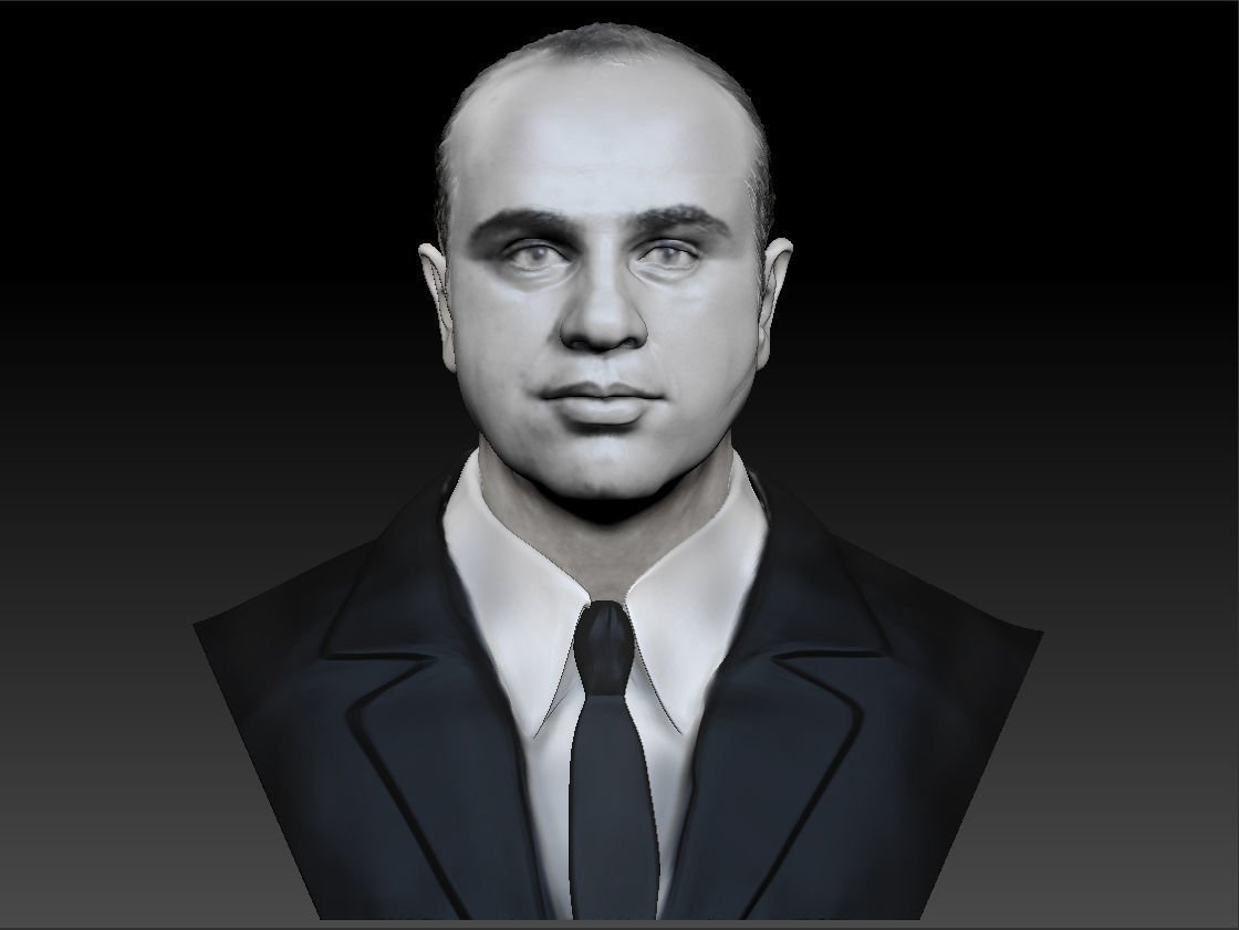 Al Capone the most famous gangster bust 3D print model_21
