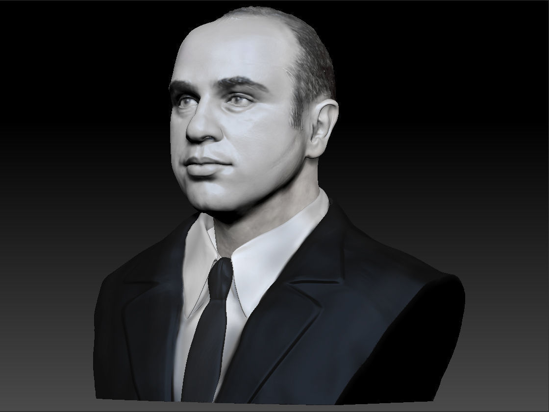 Al Capone the most famous gangster bust 3D print model_13