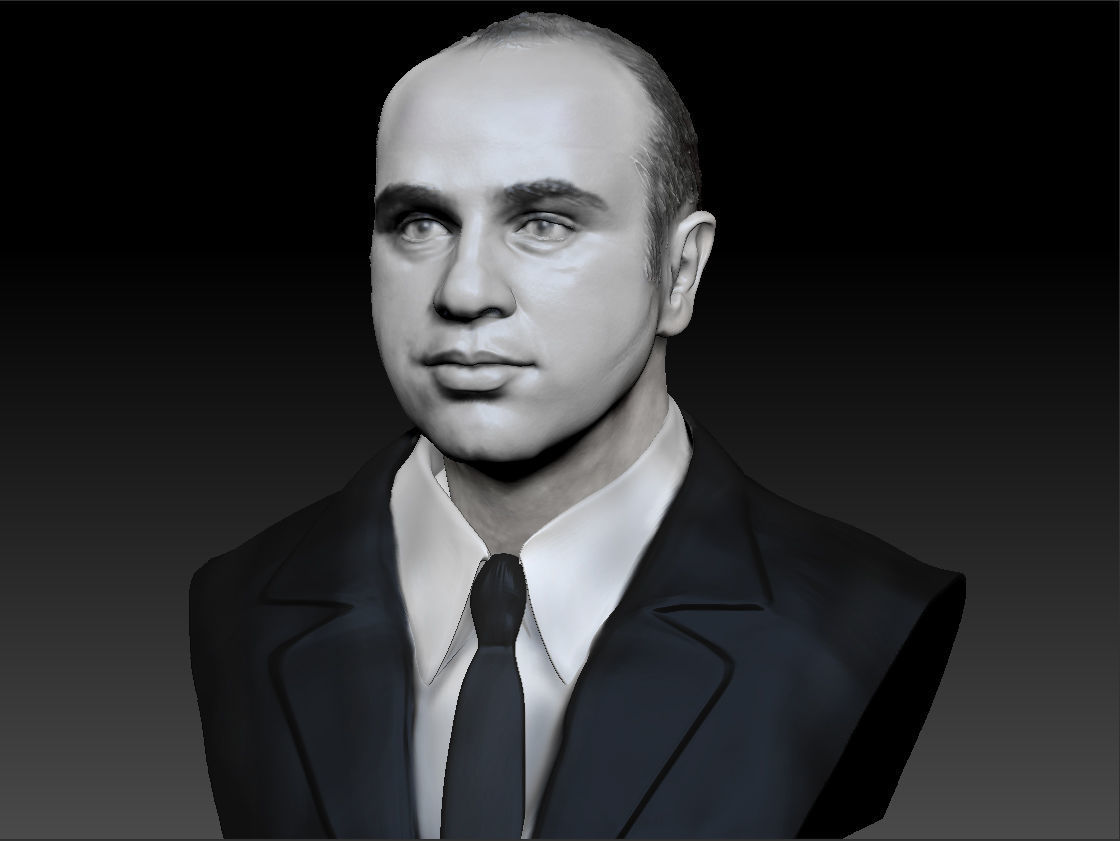Al Capone the most famous gangster bust 3D print model_19