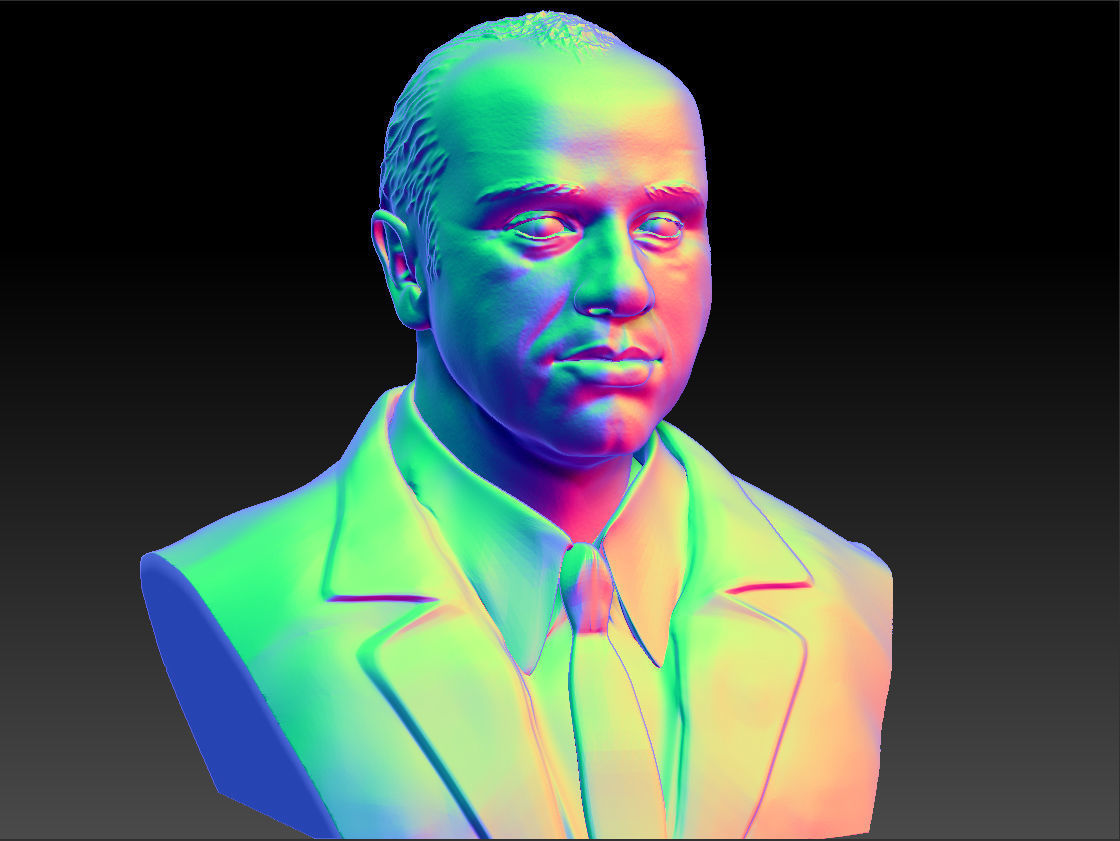 Al Capone the most famous gangster bust 3D print model_5