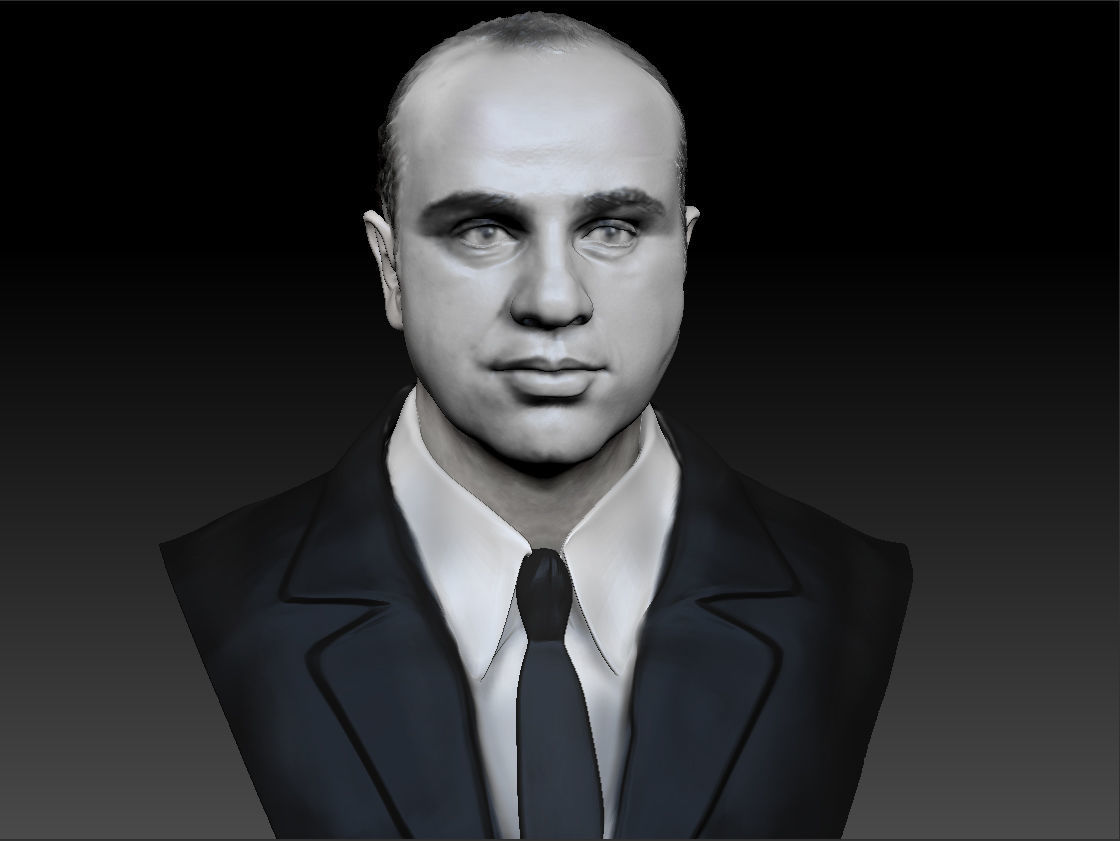Al Capone the most famous gangster bust 3D print model_11