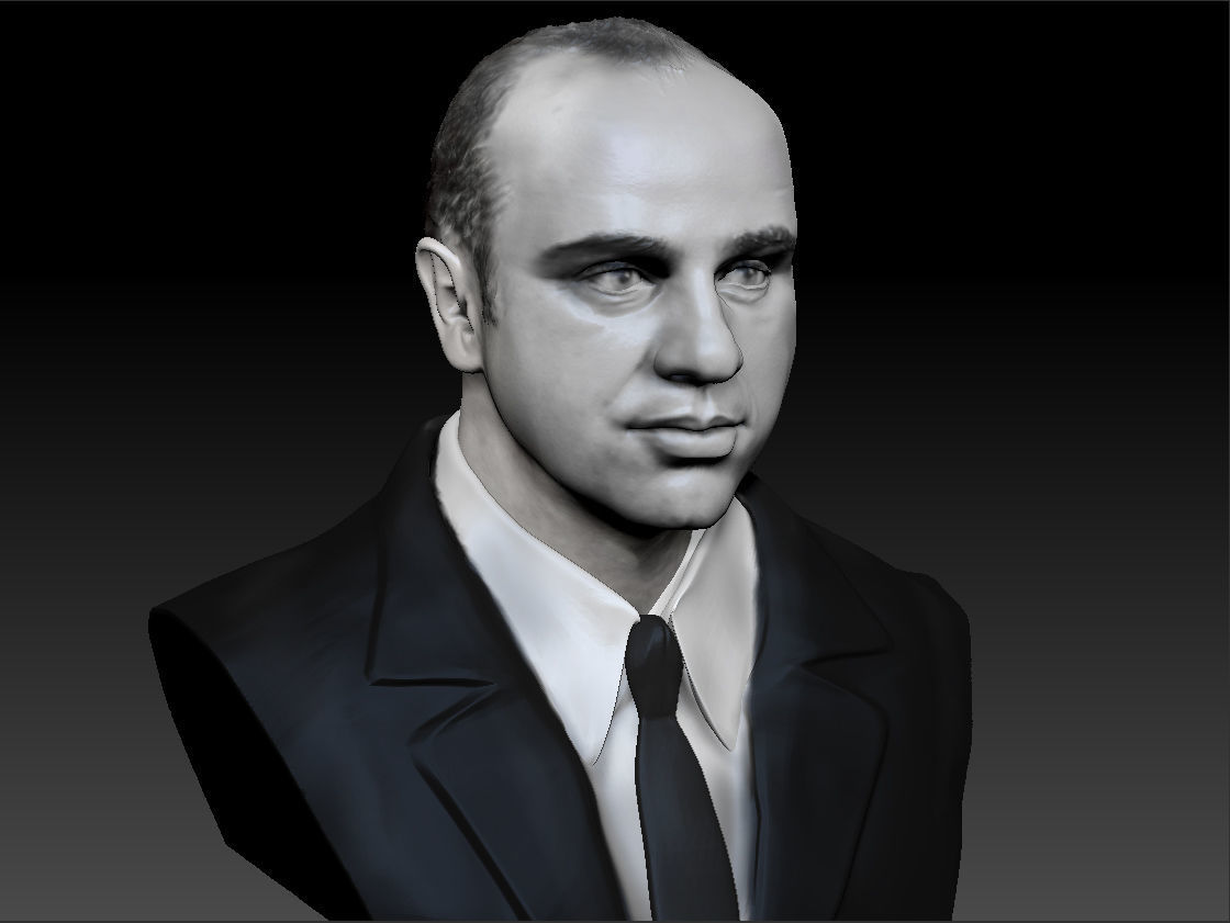 Al Capone the most famous gangster bust 3D print model_2