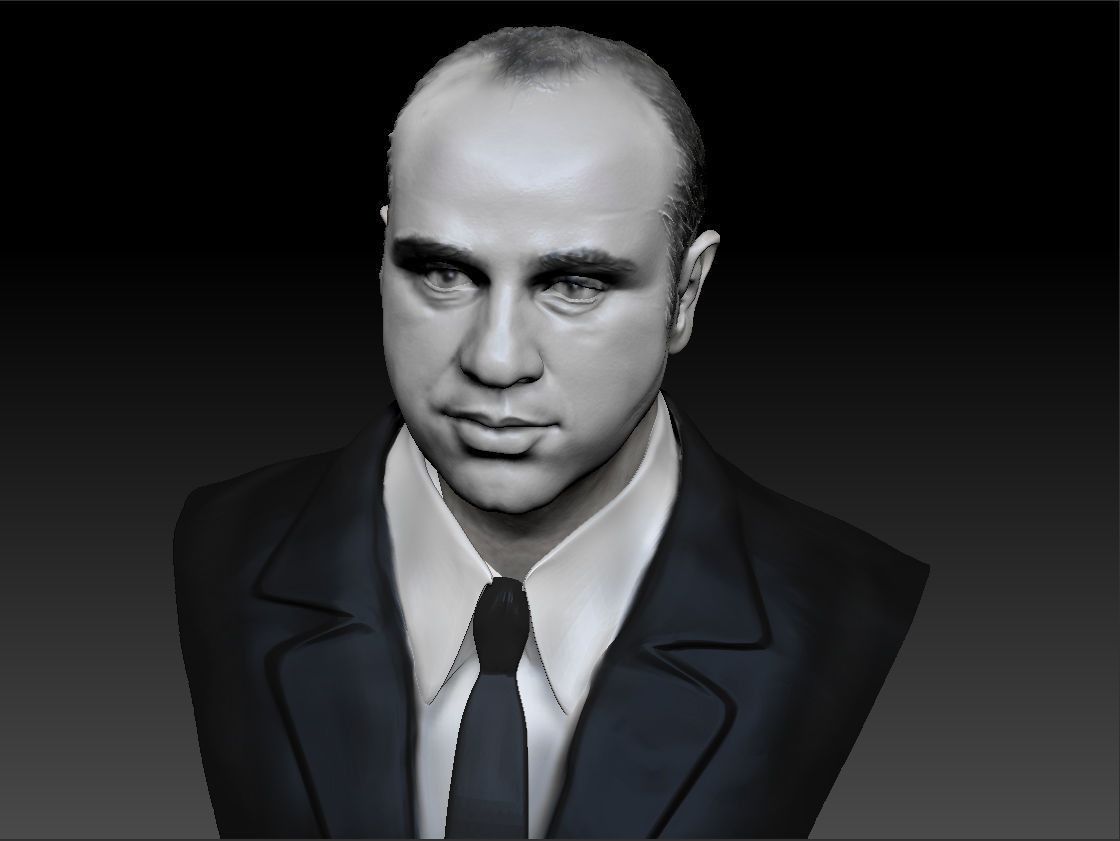Al Capone the most famous gangster bust 3D print model_12