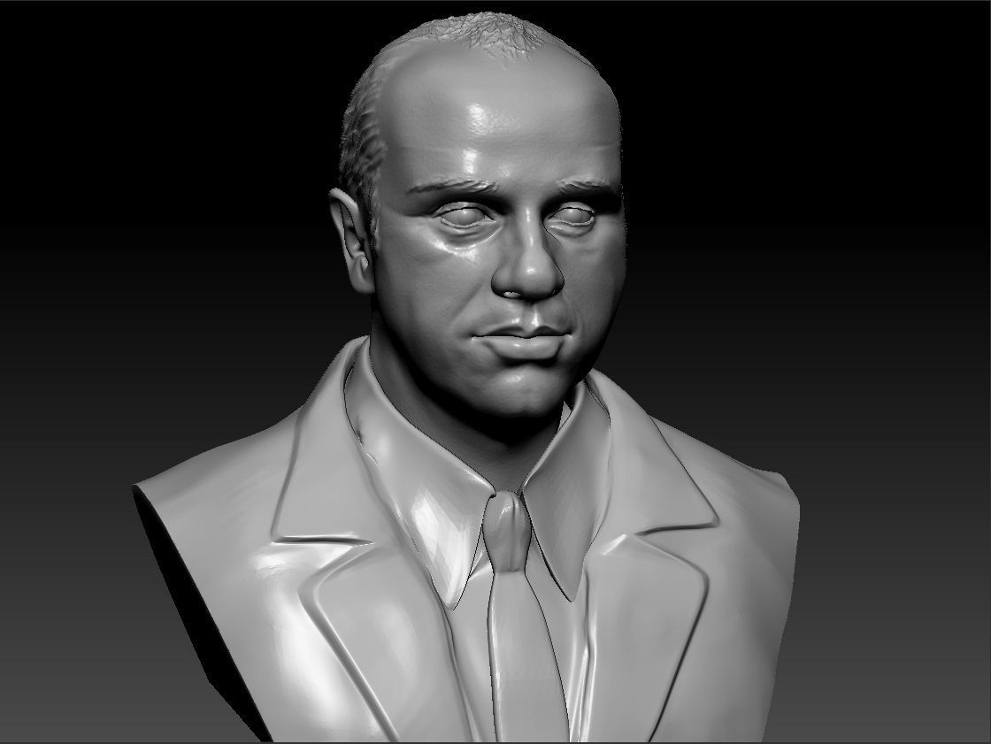 Al Capone the most famous gangster bust 3D print model_3