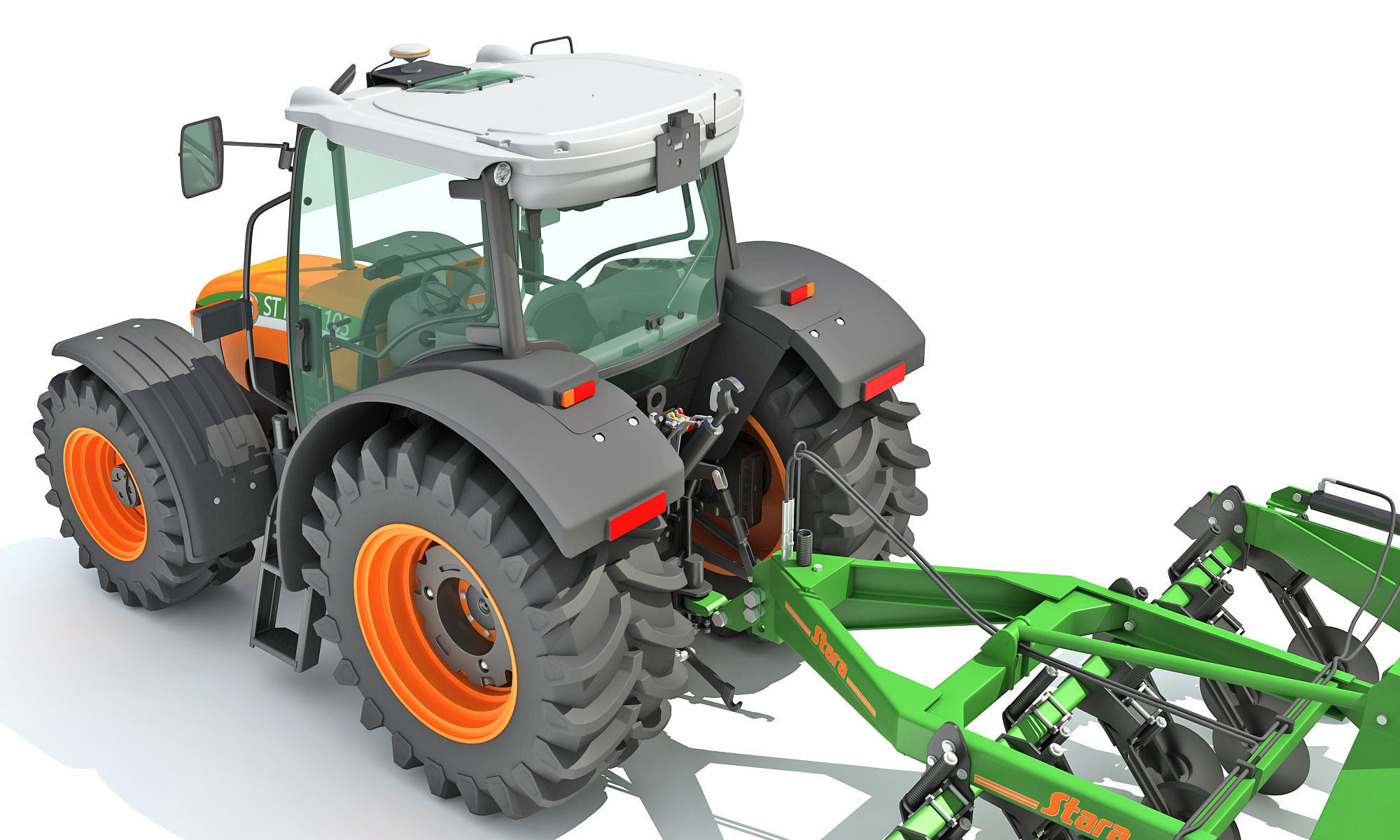 Stara Tractor with Seed Drill 3D model_15