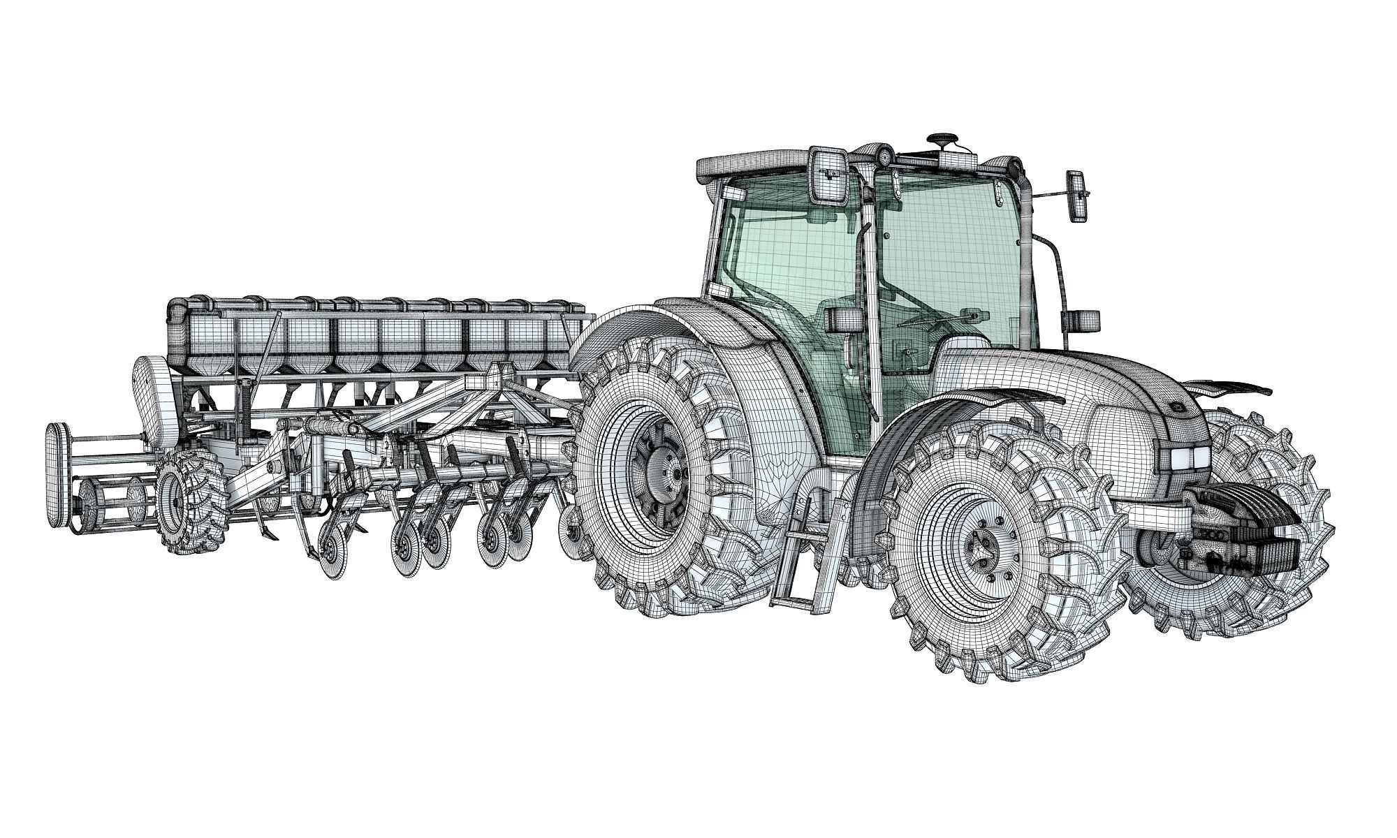 Stara Tractor with Seed Drill 3D model_21