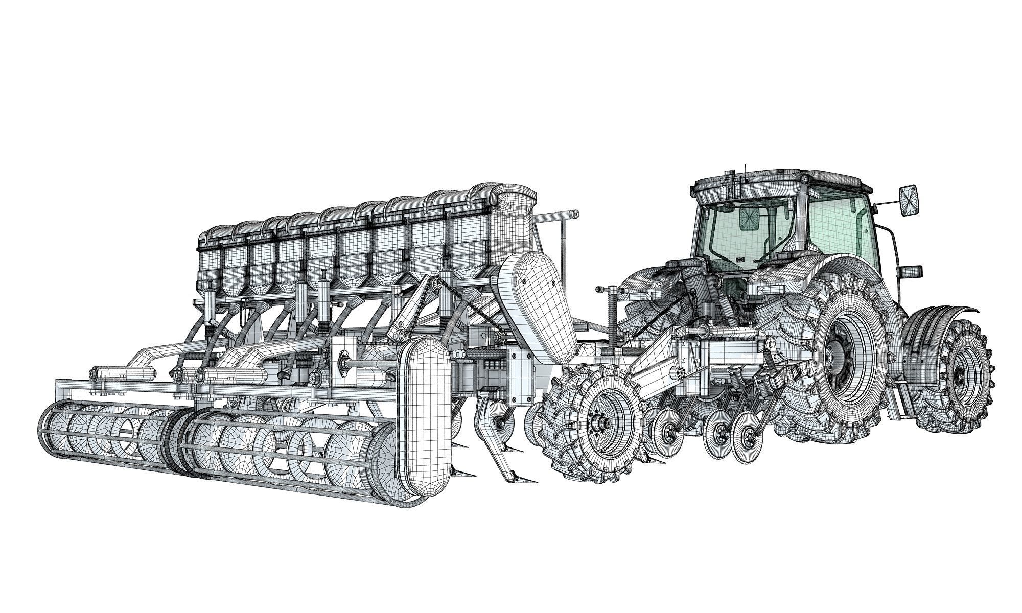 Stara Tractor with Seed Drill 3D model_19