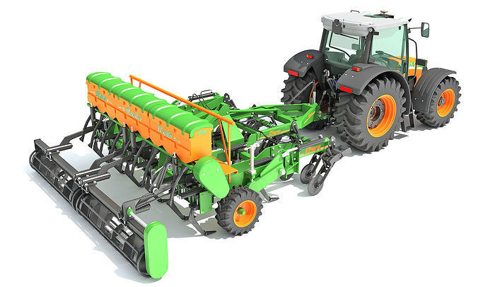 Stara Tractor with Seed Drill 3D model